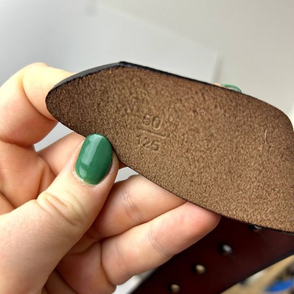 Baieku Womens Leather Belt Brown Red Size 50/125 Adjustable Solid Casual - Picture 11 of 11